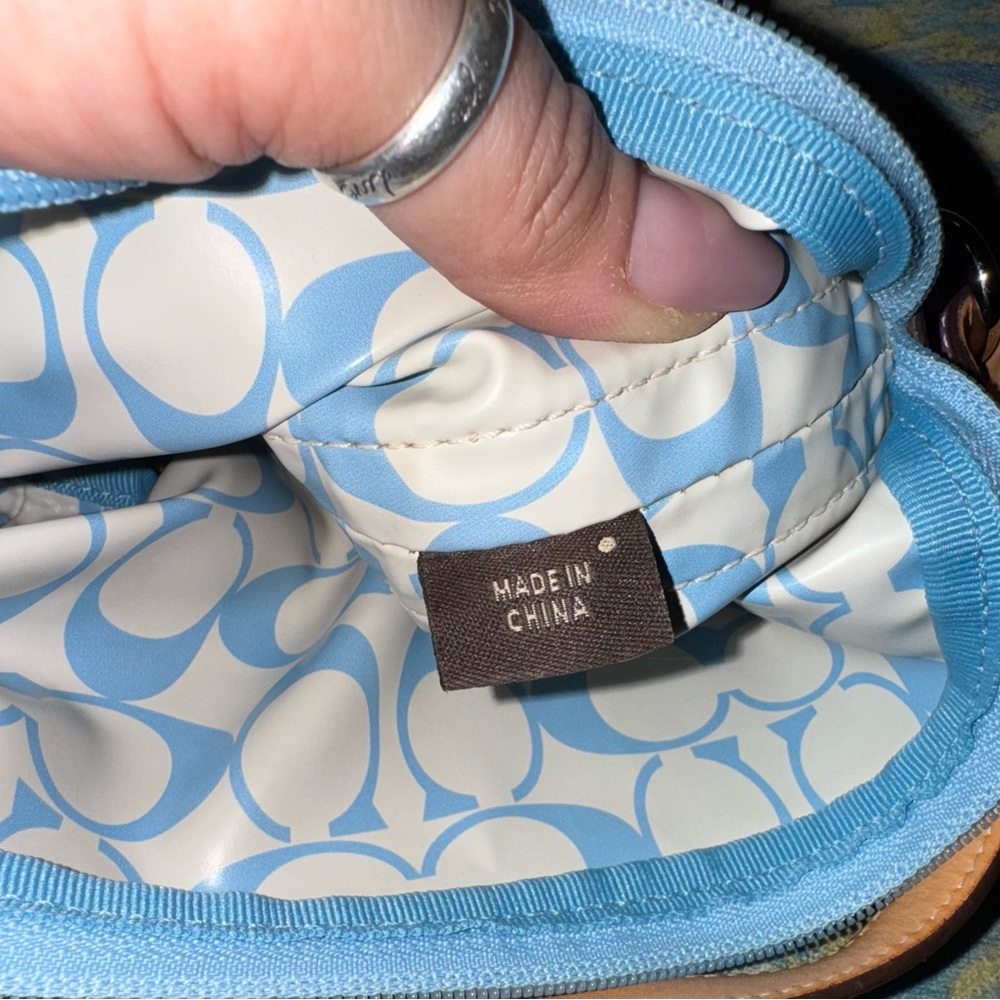 Coach Y2K Hampton Top Handle Nylon Mini Handbag (Baby Blue/Purple) - EUC - Picture 10 of 11